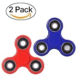 (2 Pack) KAMII Tri Fidget Hand Spinner - Fidget Work Ultra Fast Bearing Good for ADHD EDC Focus Toy for Killing Time (Black & Red)