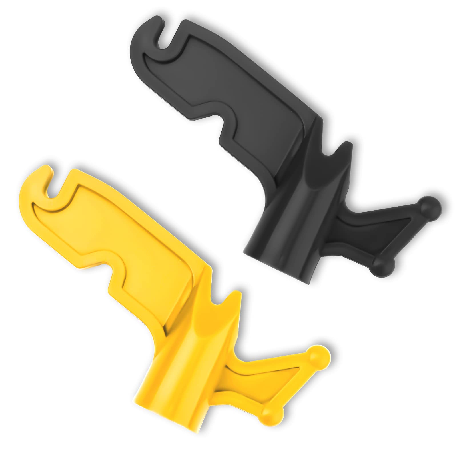 LUTER 2pcs Extension Pole Hook, 3/4" Inner Diameter Screw-in Multi-Purpose Plastic Utility Hook Attachment Plastic Pole Hook Hanging Hooks for Threaded Poles Bird Feeders Christmas Light Strings