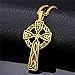 U7 Antique Celtic Cross Necklace for Men 18K Gold Plated Rope Chain Irish Knot Cross Pendant