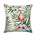 ULOVE LOVE YOURSELF Home Decorative Throw Pillow Covers Flamingo Pattern&Tropical Flower Leaves Farmhouse Summer Cushion Covers 18 X 18 Inch,4 Pack