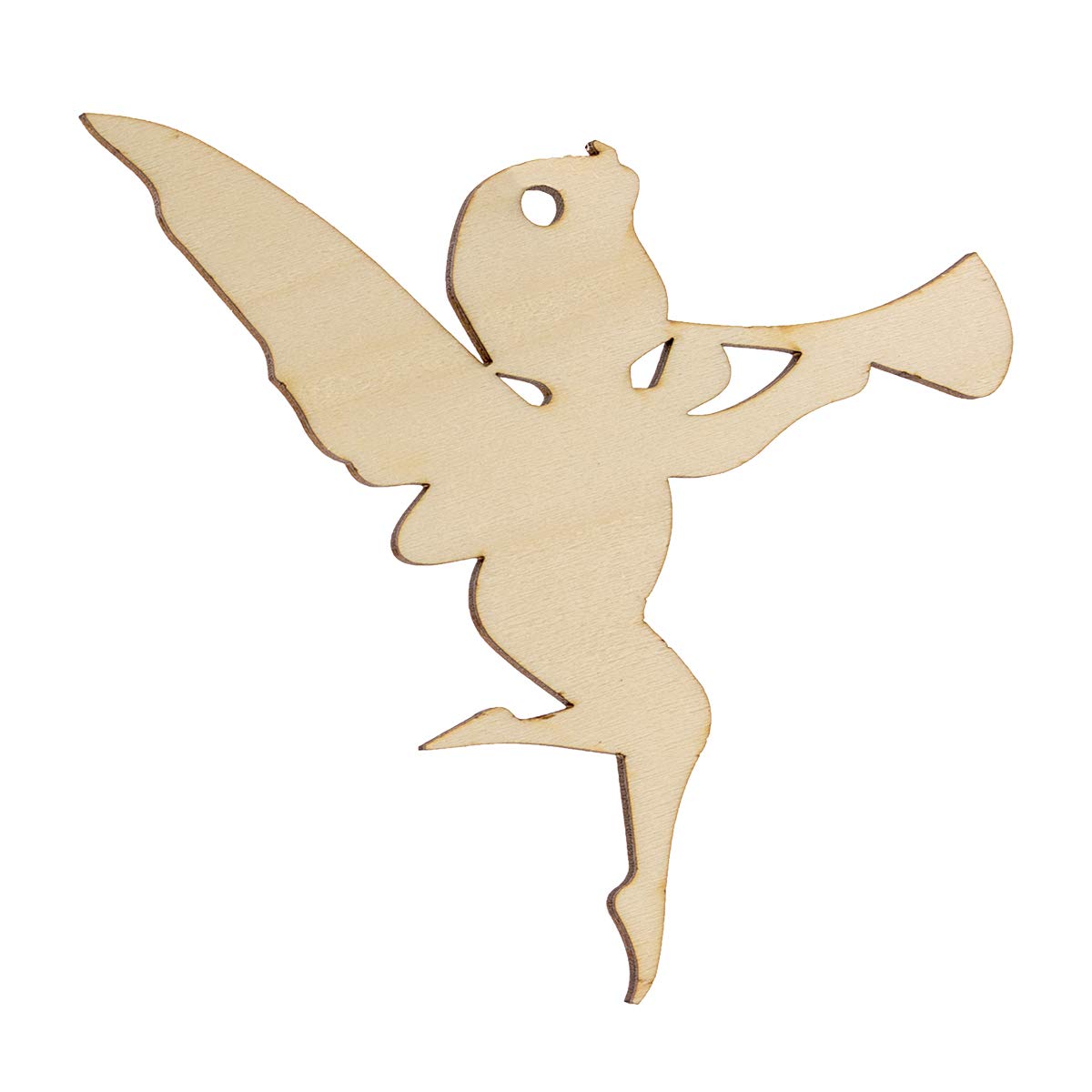 Summer-Ray 25pcs Unfinished Wooden Angel Christmas Tree Decoration Ornament Wooden Craft Pieces (Design II)