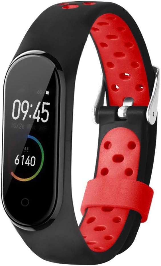 Aomili Silicone Sport Replacement Watchband, Lightweight Soft Ventilate Watch Strap For Xiaomi Mi Band 4