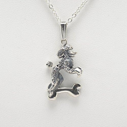 Sterling Silver Poodle Necklace by Donna Pizarro from her Animal Whimsey Collection of Fine Dog Jewelry