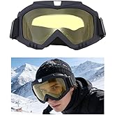 HZEL Dirt Bike Goggles, Windproof Anti-Fog Wide Vision Riding Motorcycle Goggles, Dustproof Scratch Resistant Off-Road Protective Safety Glasses, Universal for ATV Motocross UTV (Yellow)