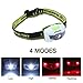 ideapro LED Headlamp,4 Lighting Modes Headlight,Battery Powered Headlamp Flashlight Brightest and Lightweight,Waterproof with Adjustable Headband and Flashing SOS Light for Camping Running 2 Pack