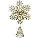 Ornativity Glitter Snowflake Tree Topper - Gold Sparkling Gem Jewel Snowflakes Christmas Tree Toppers Xmas Holiday Trees Top Decoration 12