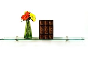 Spancraft 6" X 33" Glass Shelf - Brushed Steel Finish