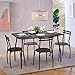 Coavas 5pcs Dining Table Set Kitchen Rectangle Dining Table with 4 Round Dining Chair Dinning Set