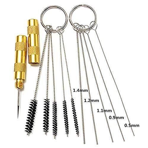 SODIAL 11-in-1 Airbrush Cleaner Accessories with Stainless Steel Brushes and Needle | Professional Cleaning Kit Tools - Thumbnail 2
