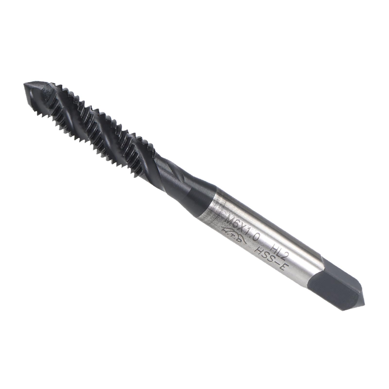 CoCud Spiral Flute Threading Tap, M6X1.0 Thread Size, Nitriding Coated HSS Tapping Tool - (Applications: for Processing Holes & Sticky Materials)