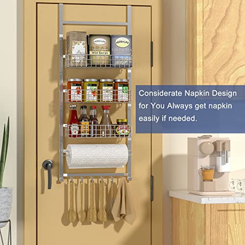 Xcosrack Over the Door Pantry Organizer, 5 Tier Adjustable Spice Rack