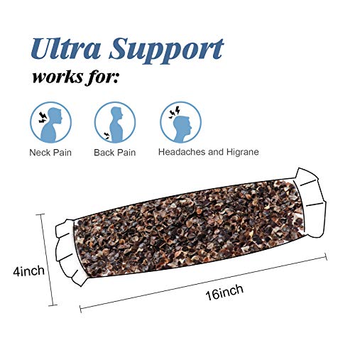 Buckwheat Hulls Cylinder Neck Pillow Edomi Round Buckwheat Pillow Breathable for Cool Sleeping