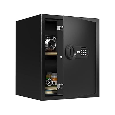 RPNB Deluxe Safe and Lock Box,Money Box,Digital Keypad Safe Box,Steel Alloy Drop Safe, Keypad Lock,Perfect for Home Office Hotel Business Jewelry Gun Cash Use Storage,1.52 Cubic Feet
