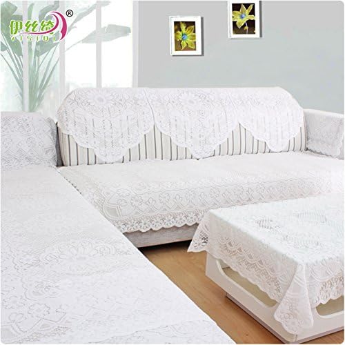 UIEOPWKXHNFC White Sofa Towel/Lace Back Towel/Autumn And Winter Sofa Cover/Anti-skid Sofa Sets/Solid Color Hollow Sand Release-A 60x60cm(24x24inch)