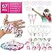Qfun Unicorn Birthday Party Favors Supplies Set - 67 Pieces Unicorn Bracelets Rings Keychain Masks Necklace and Hairpin, NON-TOXIC PVC Quality Soft Rubber Unicorn Toy, Gifts for Children Goody Bag Toy