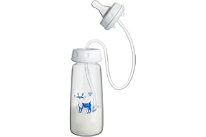 Milk Bottle, 240ml Silicone Hands-Free Wide Neck Adjustable Fast Flow Milk Bottle for Parents Home Bedroom Kitchen Nursery Re