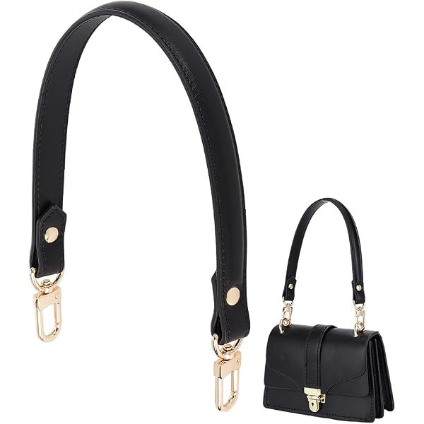 Vachetta Leather Purse Strap Adjustable Replacement - Black Crossbody Strap For Handbags, Speedy Bags, 41.7-50.3"