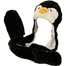 Penguin Plush Cosplay Hat with Mittens 3-in-1 (Hat, Scarf, and Mittens)