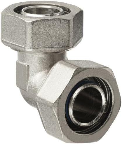 Polyconn PC65D-1212 Duratec Nickel Plated Brass Pipe Fitting, 90 Degree Elbow, 1" NPT Male