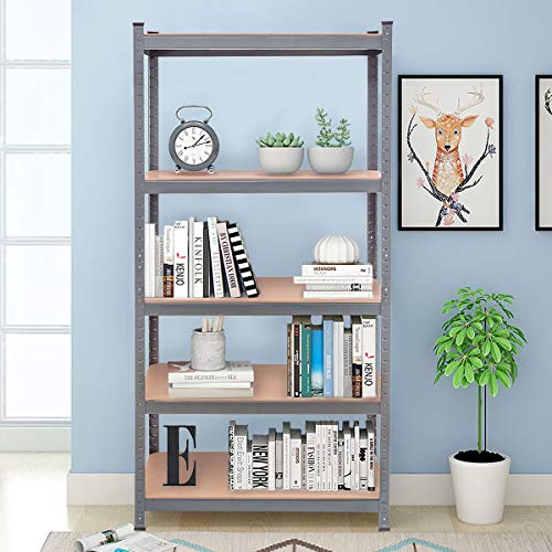 Tangkula 5Tier Storage Shelves SpaceSaving Storage Rack Heavy Duty Steel Frame Organizer High
