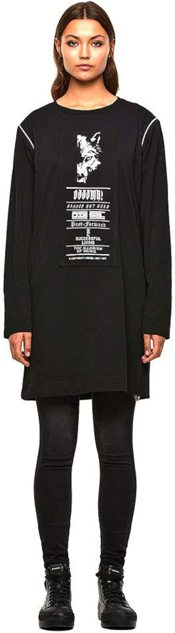 Amazon Co Jp ディーゼル Diesel レディース ワンピース グラフィック コットンドレス Ahera 服 ファッション小物