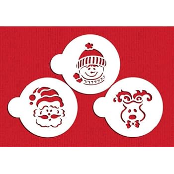 Stencils christmas cookie decorating cake supplies bakingpleasures Amazon.com: Large Whimsical Holiday Cookie Stencil Set by Designer