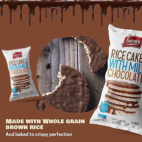 LIEBERS Milk Chocolate Rice Cakes, Kosher Certified Dairy, Gluten Free
