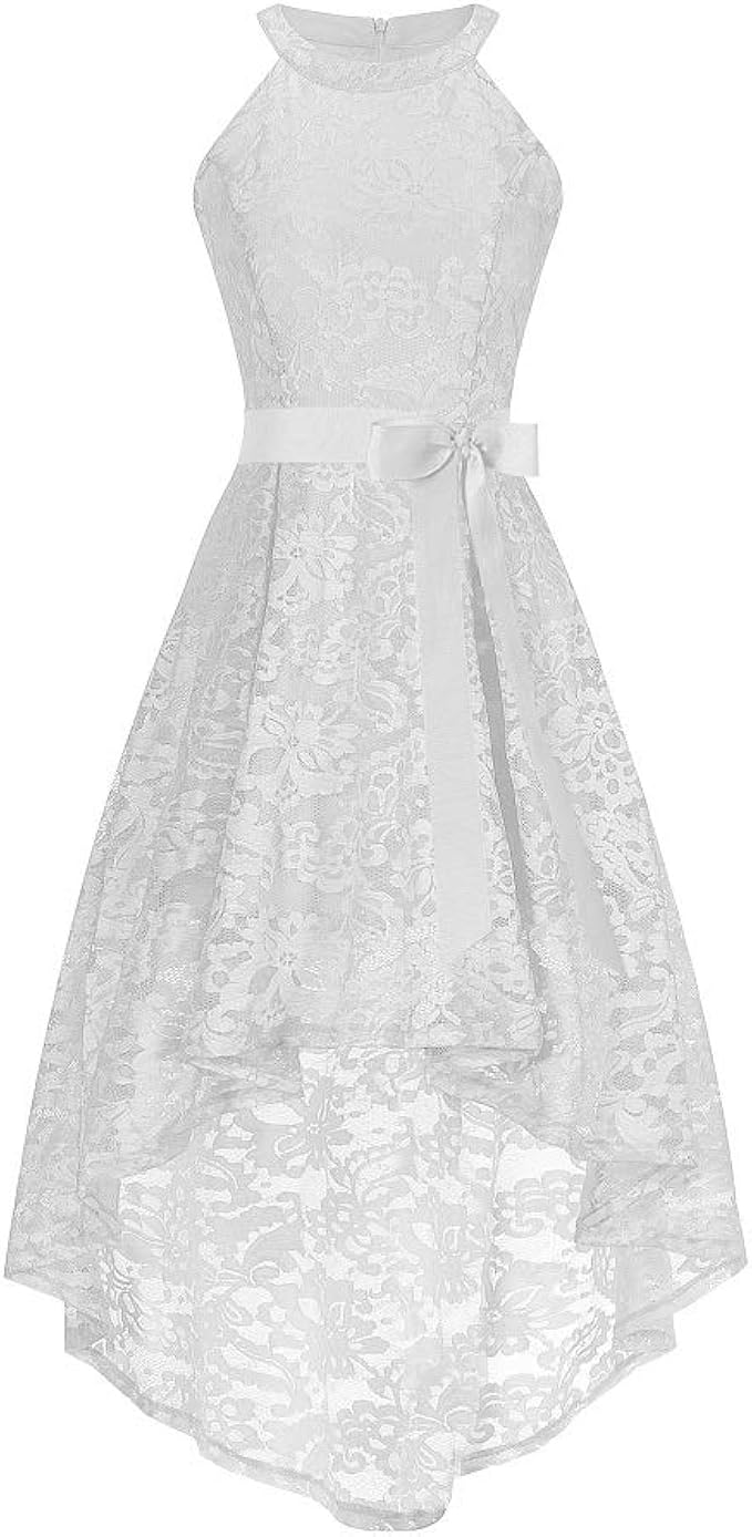 white high low dress