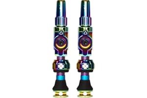Muc-Off Big Bore Lite Tubeless Valves, Iridescent 45mm - Precision Engineered Dust Caps for Bikes with Revolutionary Airflow 