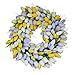 The Wreath Depot Yellow and Pale Lavender Tulip Front Door Wreath, 19 Inch