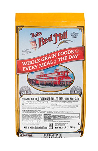 Bob's Red Mill Old Fashioned Rolled Oats - 25 Pound (Pack of 1), Non GMO, Whole Grain, Vegan, Kosher