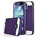 ULAK Galaxy S4 Case, S4 Case - Hybrid Slim Hard Back Case Cover Rubber Bumper 2in1 Rigid Plastic Shell + TPU Daul Layer w/Card Storage for Samsung Galaxy S4 I9500 (Purple/Purple)