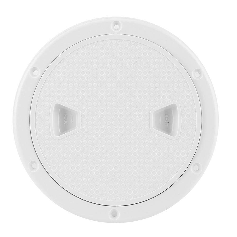 EVGATSAUTO Deck Plate, 6inch Round Anti-UV Corrosion Resistant ABS Deck Plate Boat Inspection Hatch Cover Marine White inspection boat marine hatch