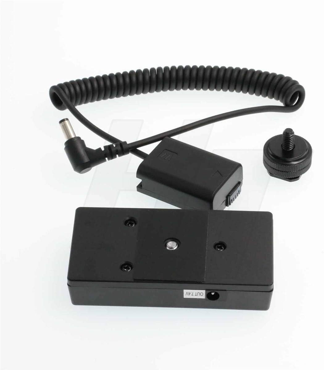 HangTon NP-F970 770 Battery Mount Plate DC Barrel Coiled NP-FW50 Adapter Cable for Sony Alpha NEX Series A7 A6300 A6500 Cameras - Image 3