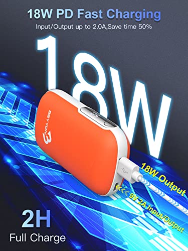 10000mAh Hand Warmers Rechargeable, 18W PD Quick Charge Electric Pocket Hand Warmer with LED Display, Portable Heater/Power Bank, 17hrs Long Lasting, Outdoor, Camping, Hunting, Gift for Men Women