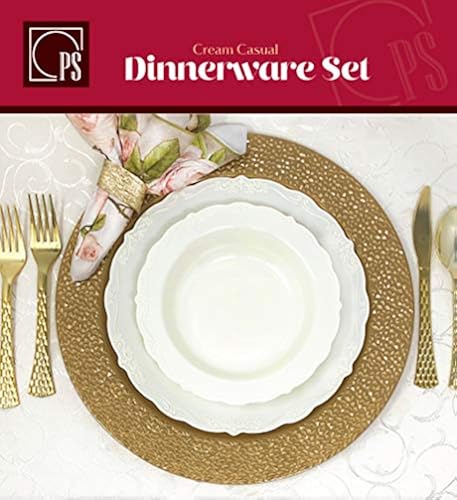 Posh Setting 30 Pack Disposable Salad Plates, Vintage Party Plates