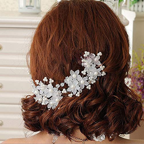 inSowni 30 Pack Wedding Bridal Hair Side Combs+U Shaped Hair Pins Clips Pieces Accessories Barrettes Rhinestone Pearl Flower Silver for Women Girl Bridesmaids - Thumbnail 6
