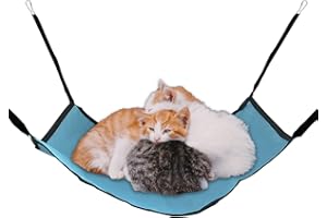 zhuohai Cat Hammock for Cage Hanging ，Summer Breathable Coolness Oxford Cat Hammock Bed，with Straps and Metal Hooks Bed for Cats Small Dogs Rabbits