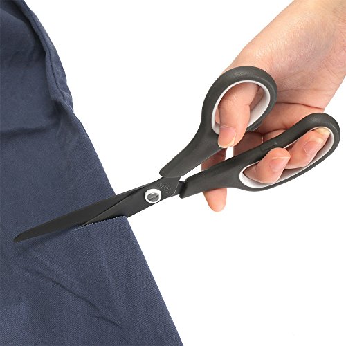 KUONIIY Scissors Set of 5 Soft Comfort-Grip Handles Sharp Titanium Blades - Thumbnail 4