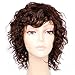 Goldfinch Short Curly Brown Wig with Bangs Curly Human Hair Wigs for Women 150% Density + Free Wig Cap (8 inches)
