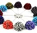 Landisun Men's Lapel Pin Flower Boutonniere Set Handmade For Suits (1 Dozen,Style 33)