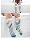 6 pairs non skid toddler socks baby boy girl socks with grid cotton knee high sock (S (0-2 Years))