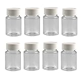 12 PCS 50 ML 1.7 OZ Plastic Plastic Clear Bottles