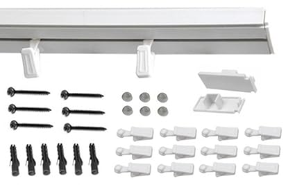 1-2- läufig Gardinenschiene Vorhangschiene Set Vorgebohrt mit Seitendeckel und Gardinenrollen 540cm (3X 180cm) 1-läufig Gardi