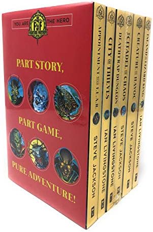 Fighting Fantasy Series Collection 6 Books Set (Island of The Lizard King, Creature of Havoc, the Citadel of Chaos, Death-trap Dungeon, City of Thieves, Appointment with Fear)