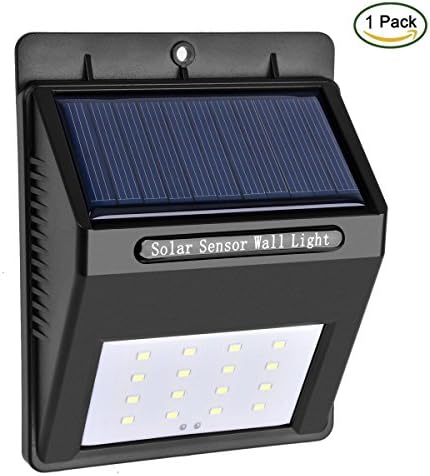 Solar Lights Outdoor, 16 LED Waterproof Security Night Wall Light Lamp(Solar Powered + Motion Sensor Detector + Wide Angle Design) for Patio, Deck, Yard, Garden, Fence, Driveway, Stairs, Steet