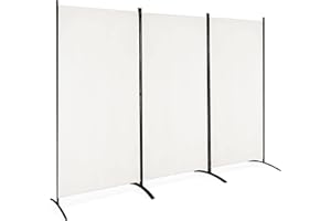 DORTALA 3-Panel Room Divider, Freestanding Folding Privacy Partition Screen with Steel Frame and Durable Hinges Steel Base, M