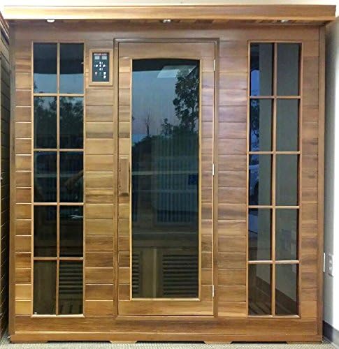 4 Person Sauna Red Cedar Wood 10 Carbon Heaters Walls and Floor Infrared FIR FAR Heat AM/FM/CD + Mood Light