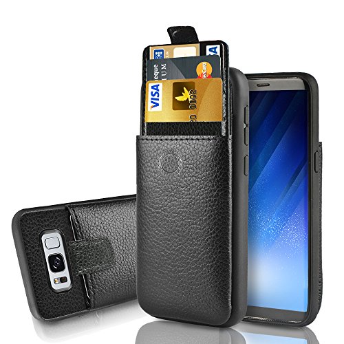 Samsung Galaxy S8 Wallet case, LAMEEKU Protective Galaxy S8 Leather Case with Credit Card Holder Slot, Shockproof cover For Samsung Galaxy S8 -Black