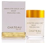 Absolute Gold 24K Deep Peeling Gel- 24 KARAT GOLD, PEARL POWDER and GINGER EXTRACT. Excellent for all skin types. 2.04 fl.oz-60 ml. Eliminates the dead skin cells and leaving skin glowing and radiant. (FRAGRANCE FREE, PARABEN FREE, PETROLEUM FREE).
